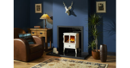 The Dimplex Auberry is a traditionally-styled compact electric stove with a modern twist